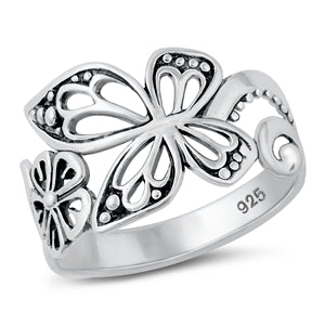 Sterling Ring - Butterfly flower