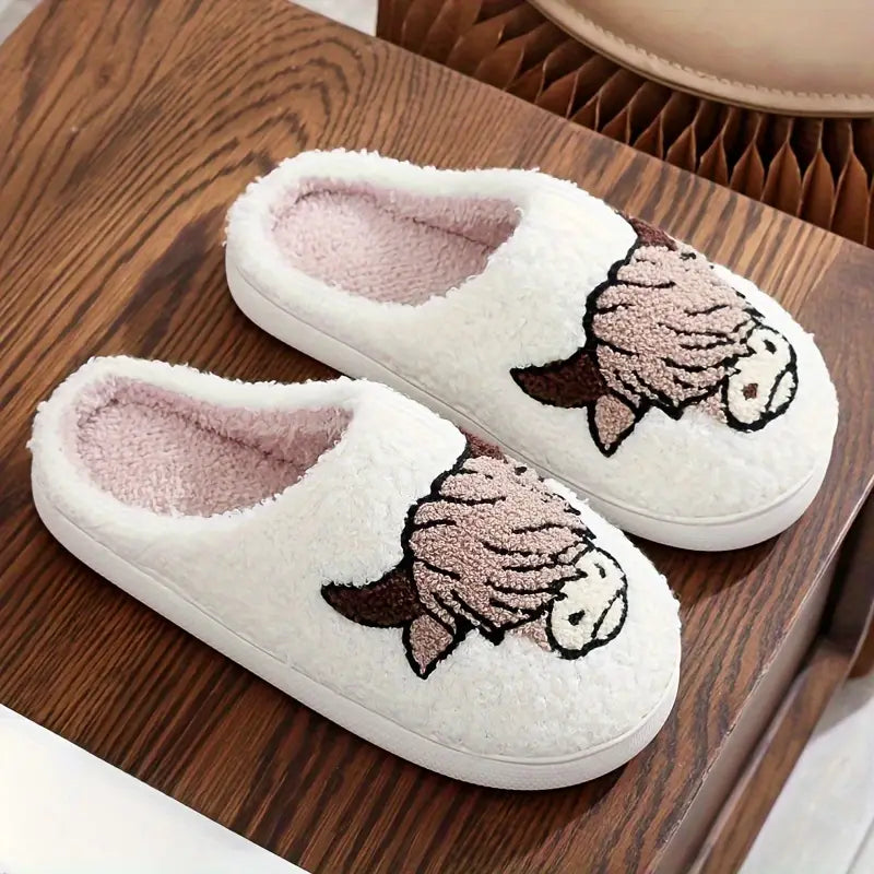 Plush Slippers - Highland Cows