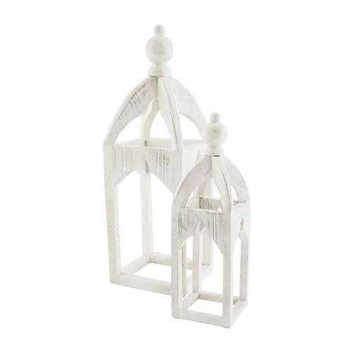 Distressed Crown Lantern Set