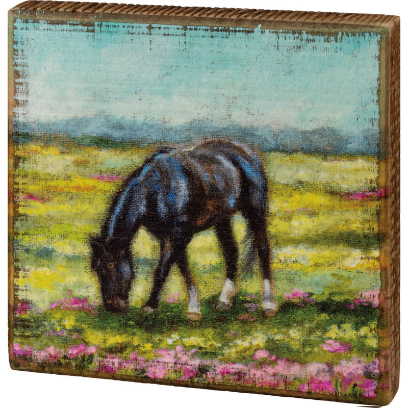 Horse in Field Box Sign