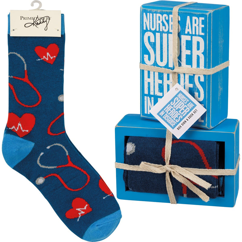 Nurses Are Box Sign & Sock Set