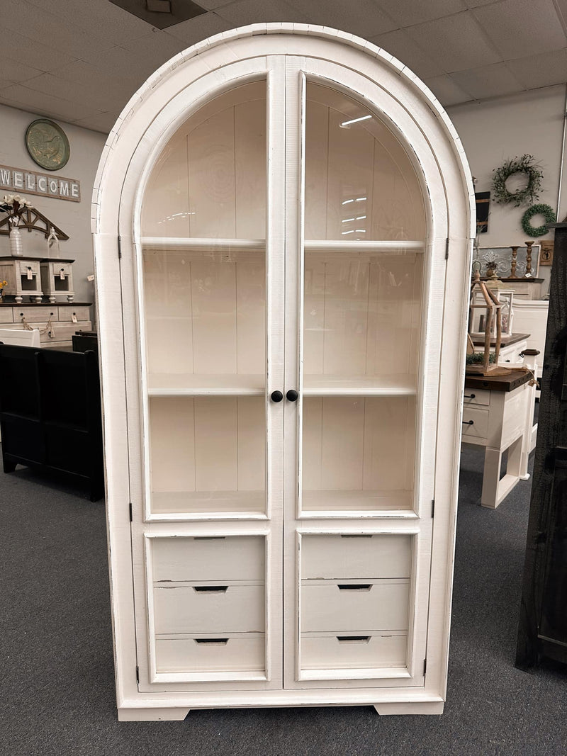 Arched Cabinet with Bins