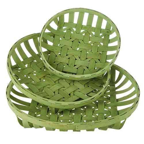 Green Round Tobacco Basket Set