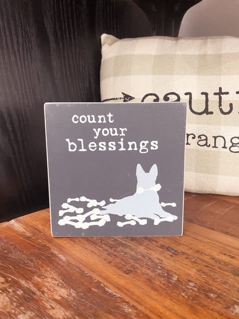 Count Your Blessings Box Sign