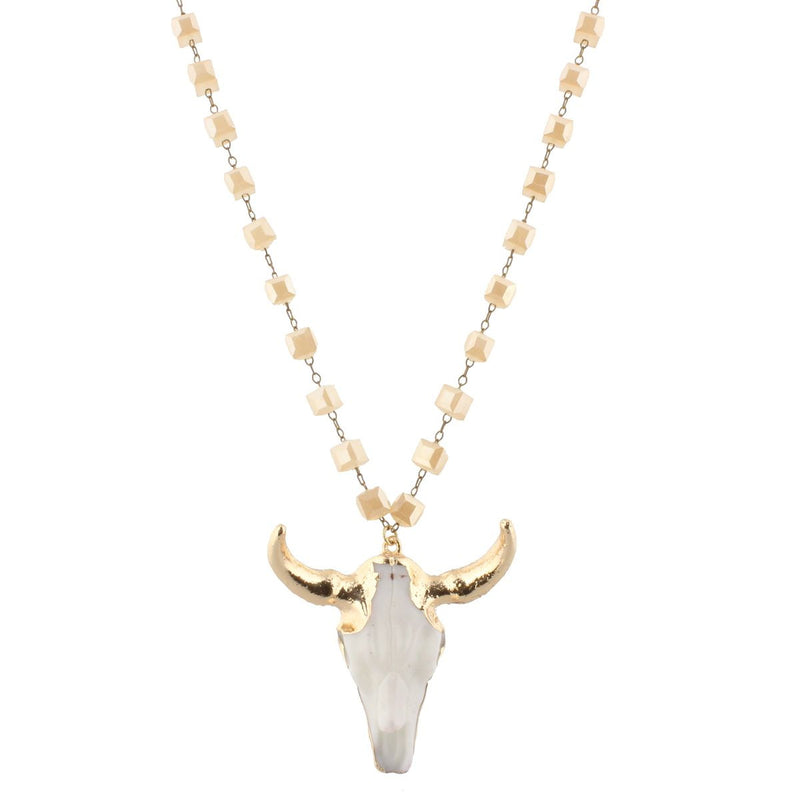 Steer Skull Beaded Necklace