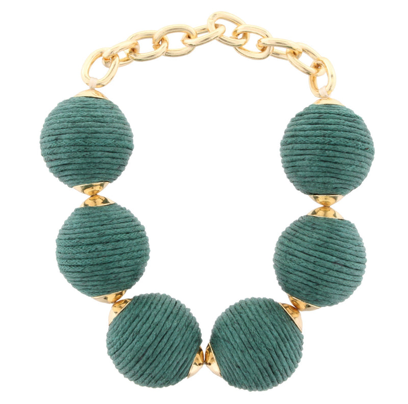 Green Thread Ball Bracelet