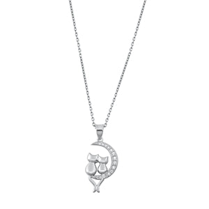 Cats on the Moon Necklace