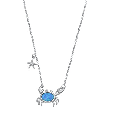 Opal Crab & Starfish Necklace