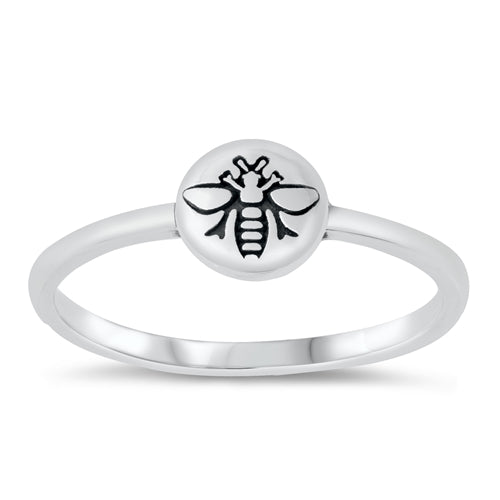Sterling Ring - Etched Bee