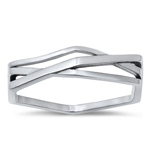 Sterling Ring - Geometric Band