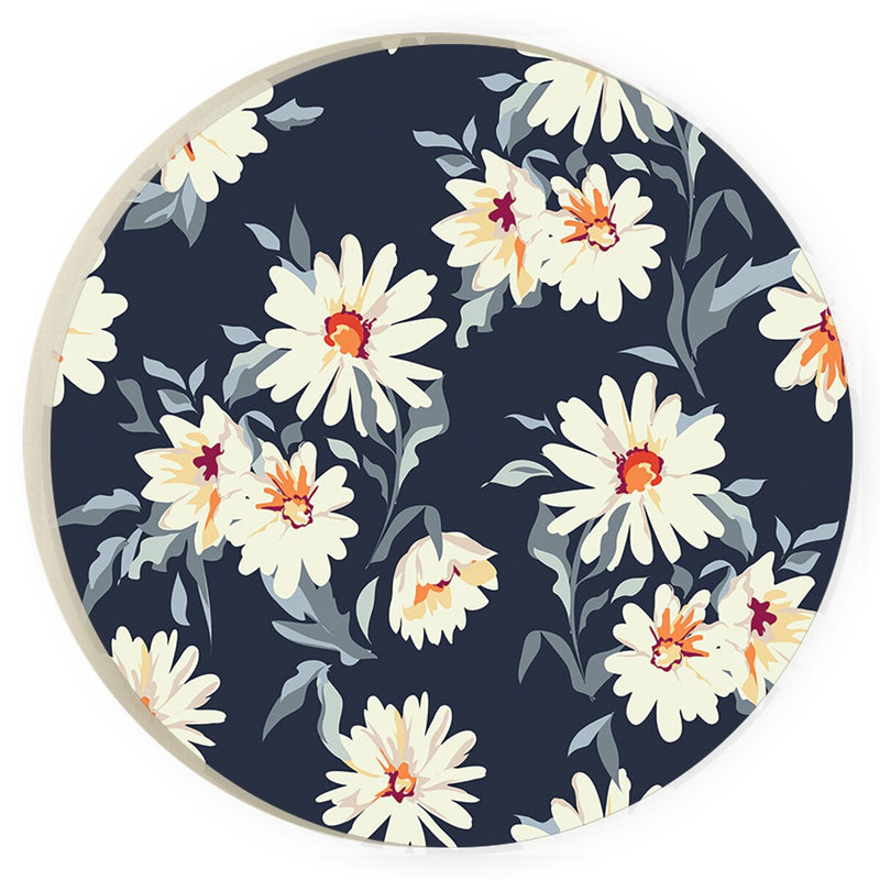 Navy Floral Rd. Coaster